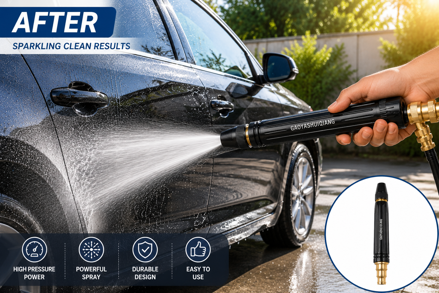After using PowerWash Hose Nozzle – Portable Garden Hose Spray for Car, Patio & Outdoor Cleaning